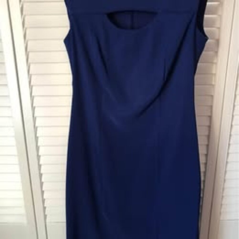 Women’s Formal Dress Size 4 Electric Blue Purple  Color with neck/chest cut-out